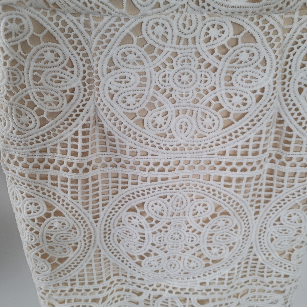 Soieblu Lace Dress Cream Sz M - Picture 6 of 10